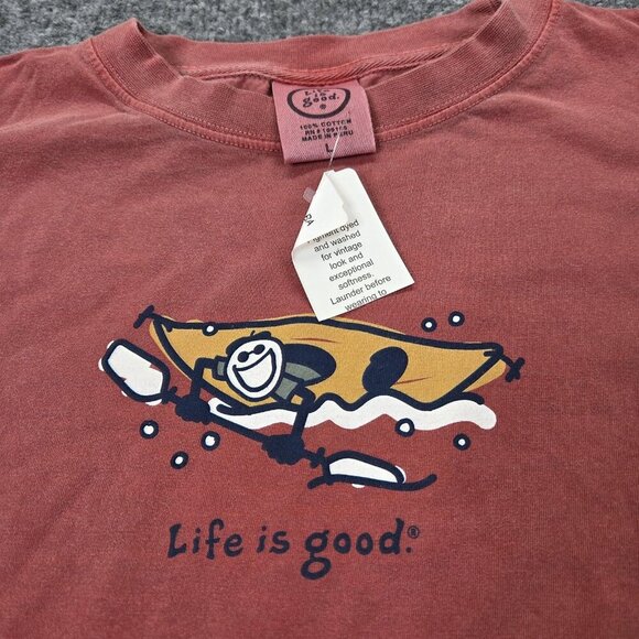 Life Is Good Shirt Mens Extra Large Red Kayak Outdoor Graphic Cotton Tee New - Picture 3 of 7